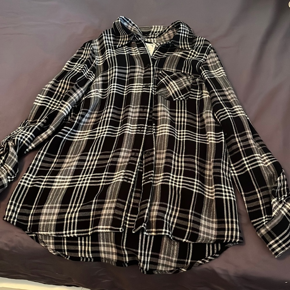 Black and white button down